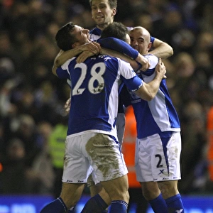 Birmingham City FC's Triumphant Carling Cup Semi-Final Victory over West Ham United: A Glorious Moment of Celebration (26-01-2011)
