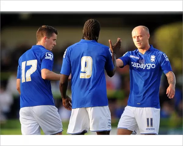 Clayton Donaldson Scores and Celebrates with Teammates in Birmingham City's Pre-Season Victory over Forest Green Rovers