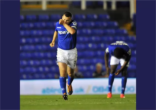 Birmingham City FC's Double Victory: Paul Caddis Celebrates Second Goal Against Cambridge United in Capital One Cup