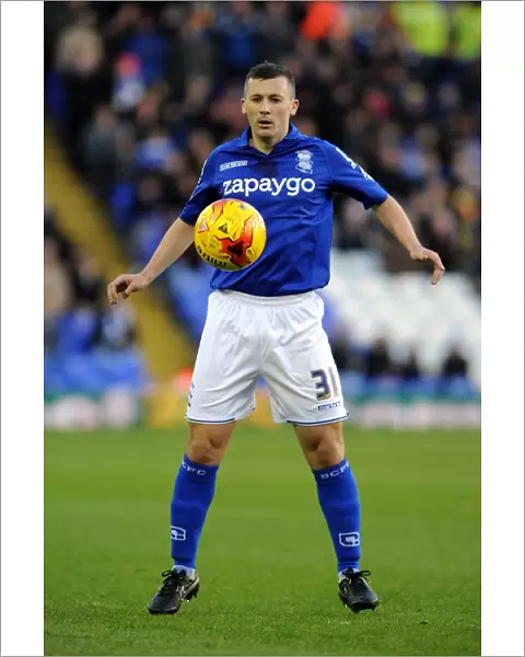 Paul Caddis in Action: Birmingham City vs. Reading, Sky Bet Championship at St. Andrew's