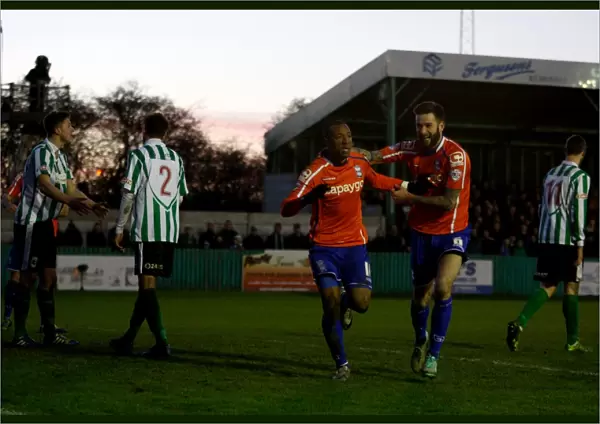 Birmingham City: Wes Thomas and David Edgar Celebrate Second Goal in FA Cup Third Round against Blyth Spartans