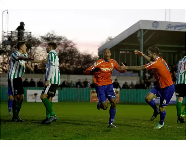 Birmingham City: Wes Thomas and David Edgar's Jubilant Moment after Scoring Second Goal in FA Cup Third Round Victory over Blyth Spartans