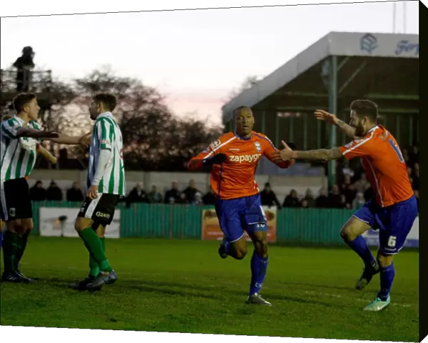Birmingham City: Wes Thomas and David Edgar's Jubilant Moment after Scoring Second Goal in FA Cup Third Round Victory over Blyth Spartans