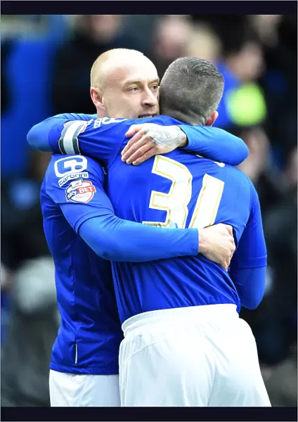 Birmingham City: Cotterill and Caddis Celebrate Opening Goal Against Huddersfield Town (Sky Bet Championship)