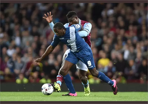 Intense Clash: Micah Richards vs. Clayton Donaldson in Aston Villa vs. Birmingham City Capital One Cup Match