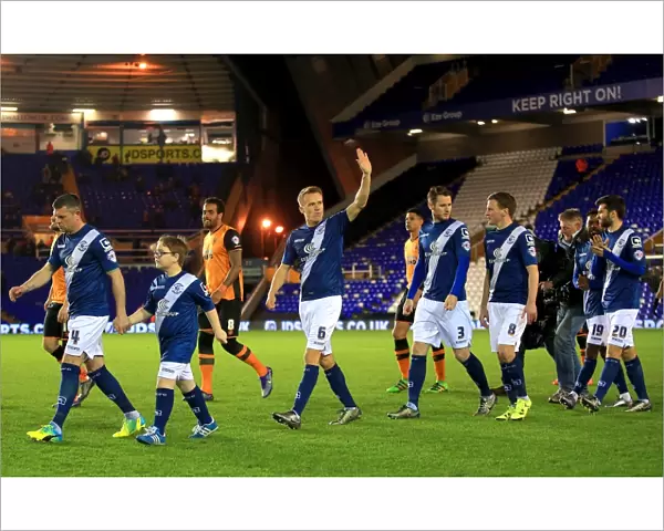 Maikel Kieftenbeld Waves to Birmingham City Fans Before Sky Bet Championship Match vs Hull City at St. Andrews