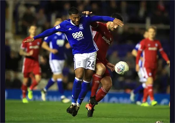 Birmingham City vs. Cardiff City: Intense Rivalry - Davis vs. Morrison Fight for Ball Supremacy