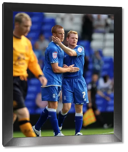 Birmingham City FC: Rooney and Burke Celebrate Goal in Pre-Season Friendly Against Everton (30-07-2011)