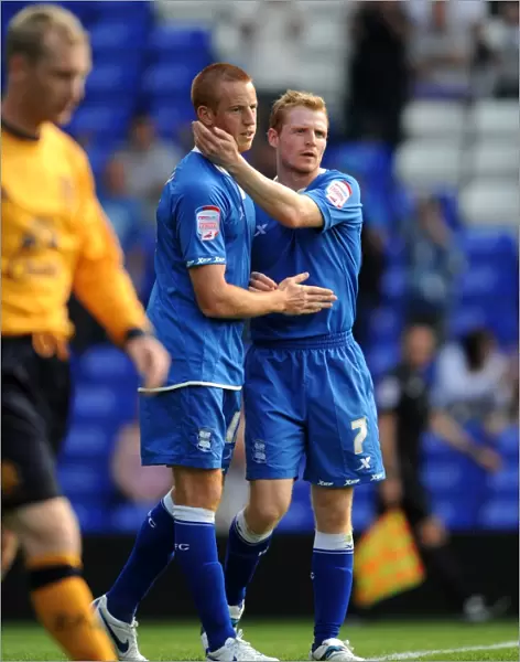 Birmingham City FC: Rooney and Burke Celebrate Goal in Pre-Season Friendly Against Everton (30-07-2011)