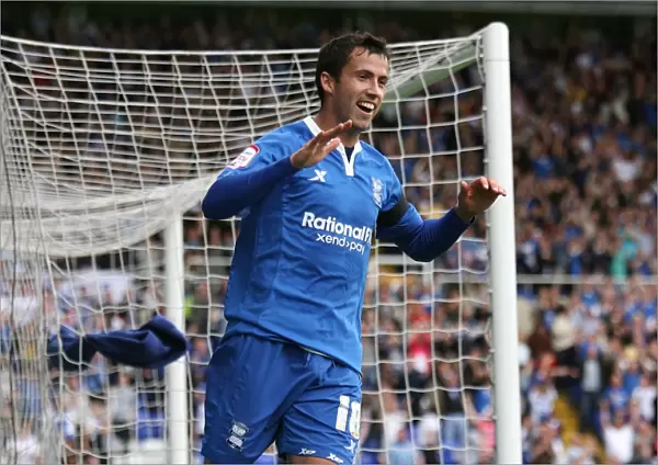 Birmingham City's Keith Fahey Celebrates Goal Against Coventry City in Npower Championship (August 13, 2011, St. Andrew's)