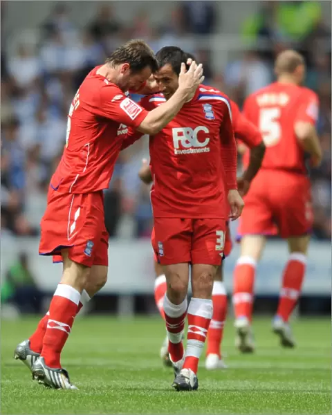 Birmingham City: Fahey and McFadden Celebrate First Goal Against Reading (03-05-2009, Madejski Stadium)