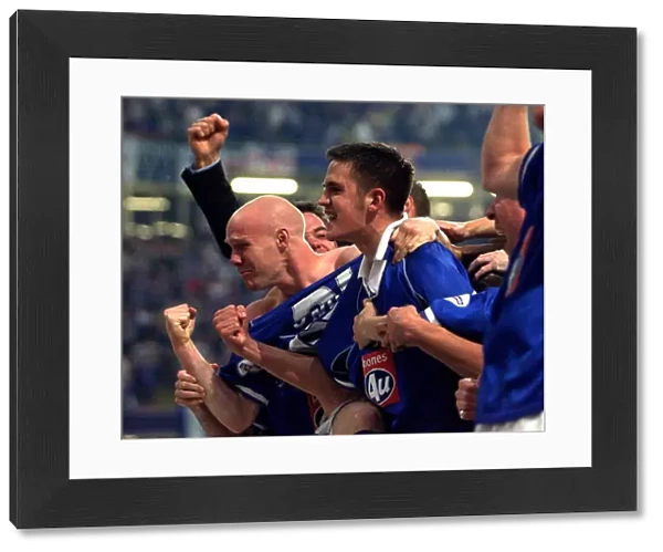 Birmingham City FC's Darren Carter and Andrew Johnson: Celebrating Promotion to Premier League after Penalty Shootout Victory in Nationwide Division One Playoff Final vs Norwich City (2002)