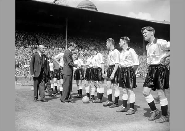The FA Cup Final at Wembley: Duke of Edinburgh Greets Manchester City and Birmingham City Teams Before the Match