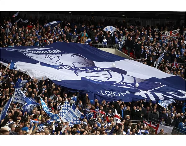 A Sea of Blue: Unified Birmingham City Fans at Wembley Stadium Before the Carling Cup Final Against Arsenal