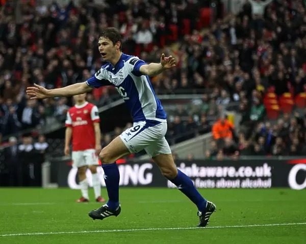 Nikola Zigic's Epic Goal Celebration: Birmingham City's Historic Carling Cup Victory over Arsenal at Wembley Stadium