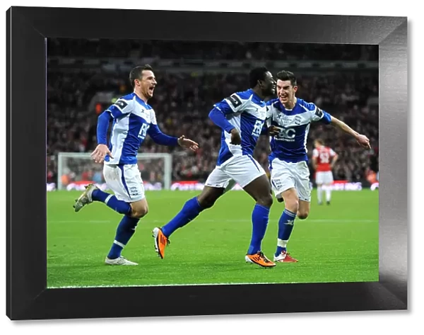 Going Wild: Obafemi Martins and Birmingham City Teammates Euphoric Celebration After Scoring Second Goal Against Arsenal in Carling Cup Final at Wembley Stadium