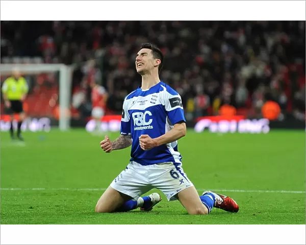 Thrilling Goal Celebration: Liam Ridgewell and Birmingham City FC's Carling Cup Final Victory over Arsenal at Wembley Stadium