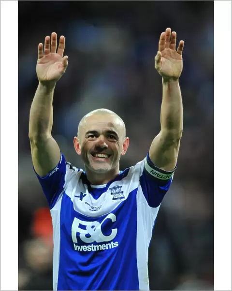 Birmingham City FC's Stephen Carr Celebrates Carling Cup Victory at Wembley