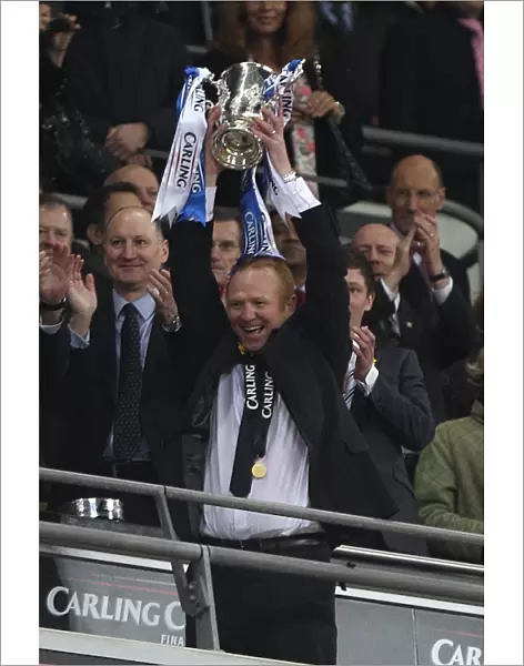 Birmingham City FC's Glorious Carling Cup Victory: Alex McLeish and Team Celebrate with the Trophy at Wembley