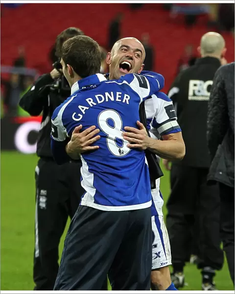 Birmingham City FC: Craig Gardner and Stephen Carr's Triumphant Carling Cup Victory Celebration over Arsenal at Wembley Stadium