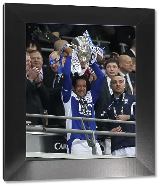 Birmingham City FC: Jean Beausejour Celebrates Carling Cup Victory at Wembley Stadium