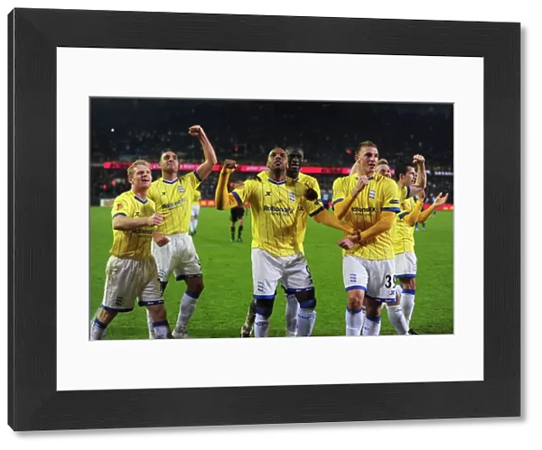 Birmingham City: Marlon King and Team Celebrate Chris Wood's Goal Against Club Brugge in Europa League Group H