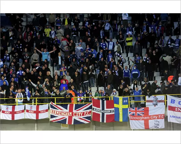 Birmingham City FC Fans Euphoria at Jan Breydel Stadium during UEFA Europa League Match against Club Brugge (2010-2011)