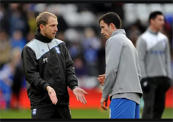 Birmingham City FC: Paul Trollope and Keith Fahey Strategize Tactics Before Match vs. Blackpool (Npower Championship, 2011)