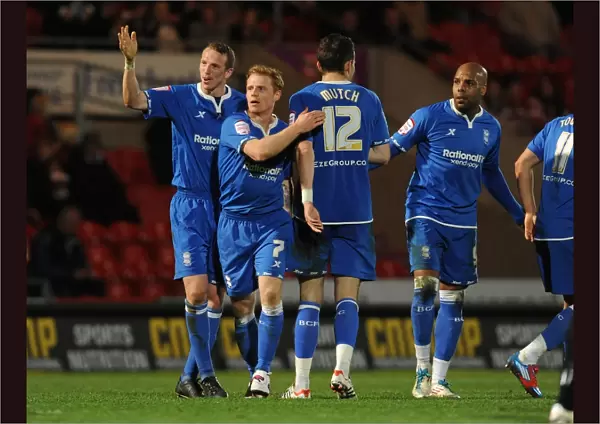 Birmingham City's Chris Burke Scores Second Goal Against Doncaster Rovers in Npower Championship Match (30-03-2012)