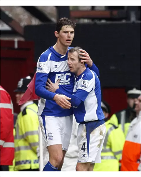 Birmingham City: Zigic and Bowyer Celebrate Opening Goal Against West Ham United (06-02-2011)