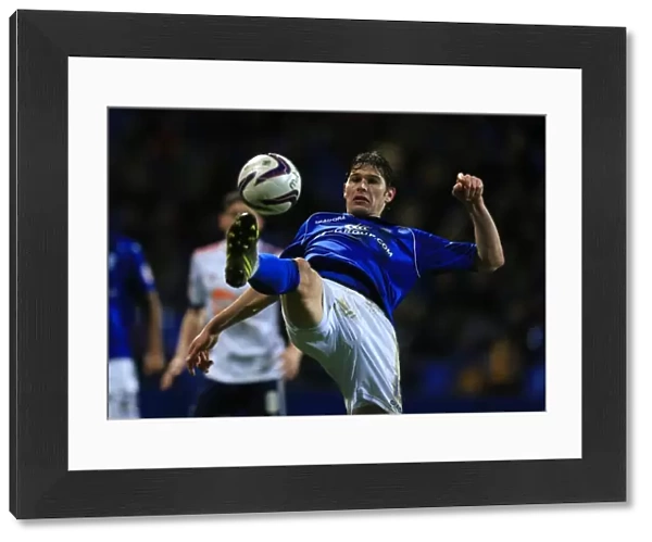 Determined Lunge: Nikola Zigic Battles for the Ball in Birmingham City's Npower Championship Match against Bolton Wanderers