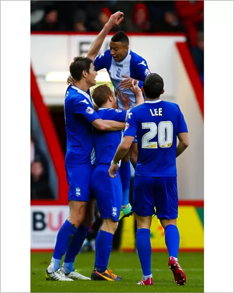 Zigic and Lingard: Birmingham City's Jubilant Moment after Winning against AFC Bournemouth (Sky Bet Championship, 14-12-2013)