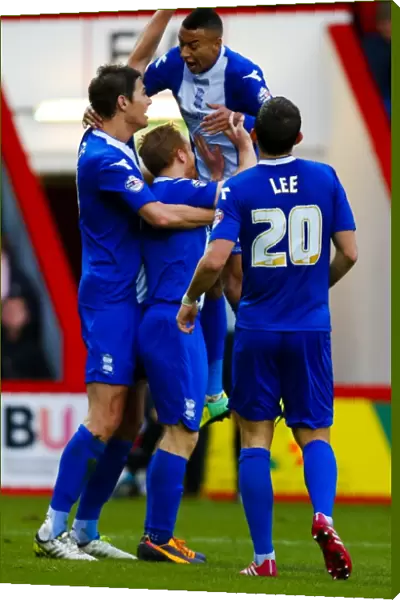 Zigic and Lingard: Birmingham City's Jubilant Moment after Winning against AFC Bournemouth (Sky Bet Championship, 14-12-2013)