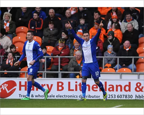 Birmingham City's Lee Novak Scores First Goal: Taking the Lead Against Blackpool (February 22, 2014, Sky Bet Championship)