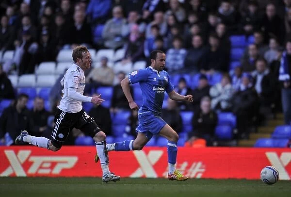 Andros Townsend vs Paul Green: Intense Championship Battle at St. Andrew's - Birmingham City vs Derby County (March 3, 2012)