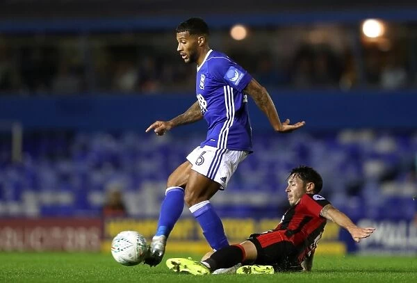 Battling for the Ball: Kieftenbeld vs. Smith in the Carabao Cup Second Round Clash between Birmingham City and AFC Bournemouth