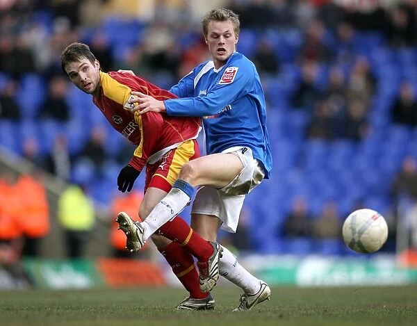 Battling for FA Cup Glory: Larsson vs. Convey's Intense Rivalry at St. Andrew's (Birmingham City vs. Reading, 2007)