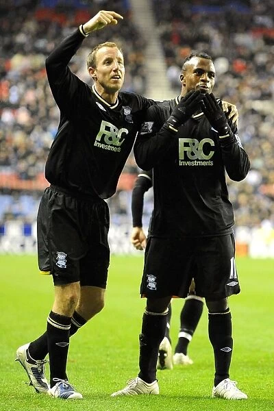 Benitez and Bowyer: Birmingham's Unstoppable Duo Celebrate Goal vs. Wigan (05-12-2009)
