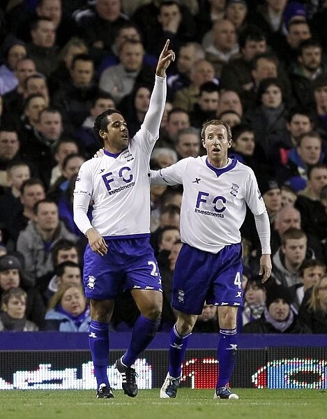 Birmingham City: Beausejour and Bowyer Celebrate Historic First Goal Against Everton in Premier League (09-03-2011)