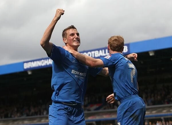 Birmingham City: Chris Wood and Chris Burke Celebrate First Goal Against Millwall in Npower Championship (11-09-2011, St. Andrew's)