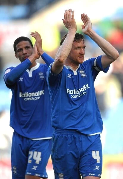 Birmingham City FC: Caldwell and Davies Celebrate Championship Win with Adoring Fans (10-03-2012)