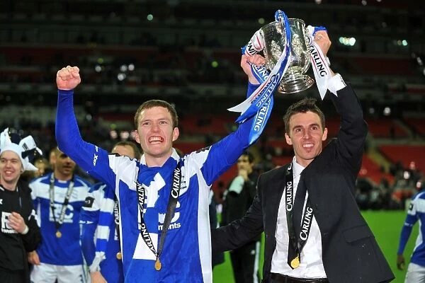 Birmingham City FC: Carling Cup Victory - Craig Gardner and Matt Derbyshire Celebrate with the Trophy at Wembley Stadium