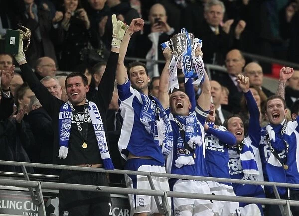 Birmingham City FC: Carling Cup Victory at Wembley - Lifting the Trophy Against Arsenal