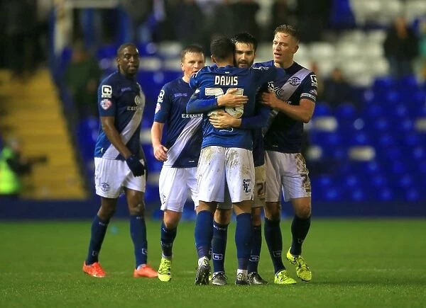 Birmingham City FC: Championship Victory Celebration - Davis and Teammates Rejoice After Win Against Hull City