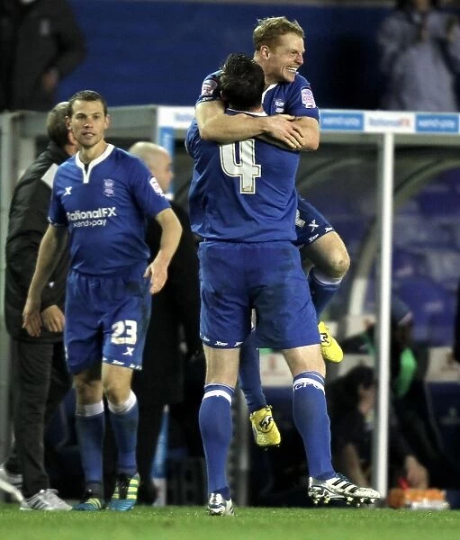 Birmingham City FC: Chris Burke and Steven Caldwell Celebrate Second Goal Against Burnley (November 2011)