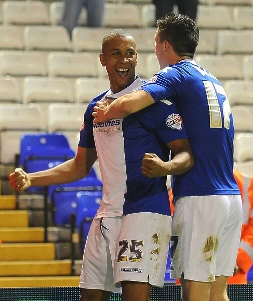 Birmingham City FC: Matt Green and Callum Reilly Celebrate Second Goal Against Swansea City in Capital One Cup