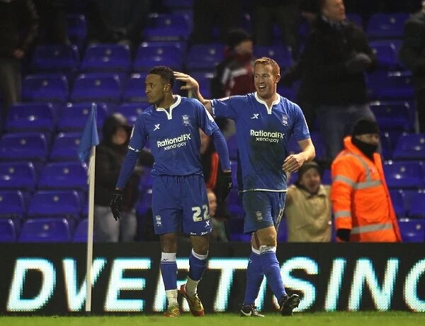 Birmingham City FC: Redmond and Rooney Celebrate First Goal Against Portsmouth (07-02-2012)