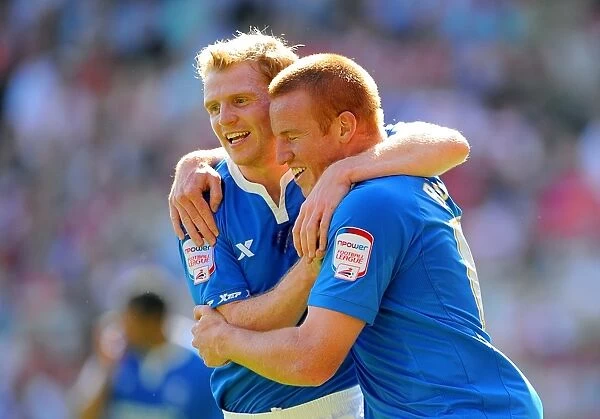 Birmingham City FC: Rooney and Burke Celebrate Penalty Goal Against Middlesbrough (Championship 2011)