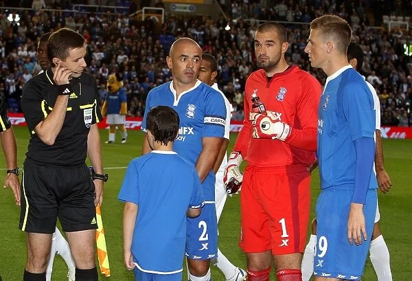 Birmingham City FC vs Nacional: Stephen Carr and Team Pre-Match Huddle before UEFA Europa League Play-Off Second Leg at St. Andrew's (2011)