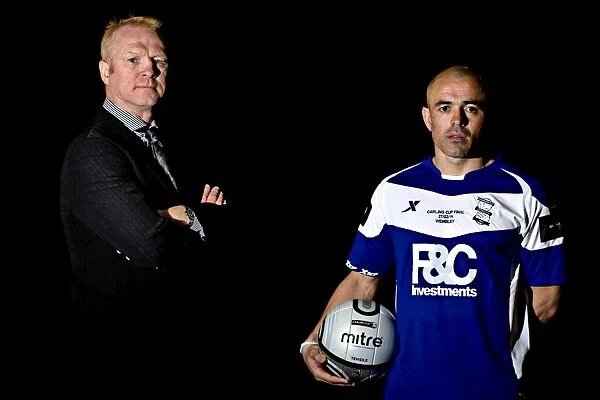 Birmingham City manager Alex McLeish (l) and Stephen Carr